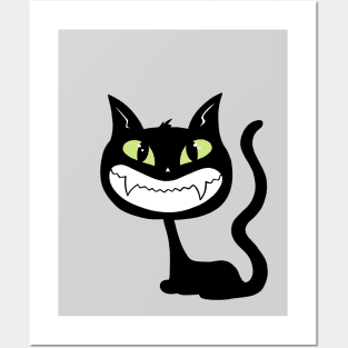 Smiling Black Cat Posters and Art